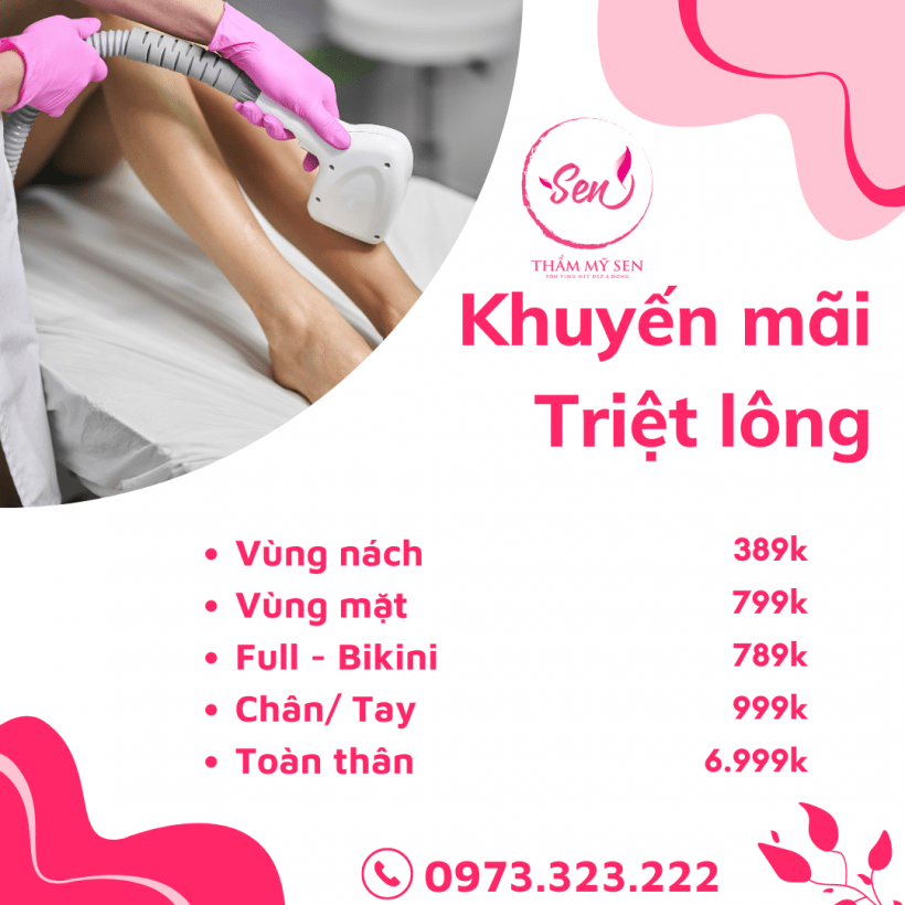 bảng giá triệt lông vĩnh viễn