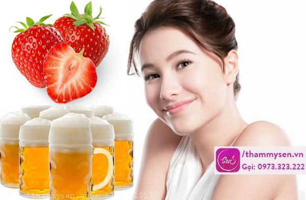 cách tắm trắng bằng bia