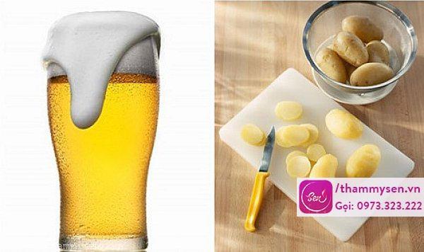 Cách làm trắng da bằng bia