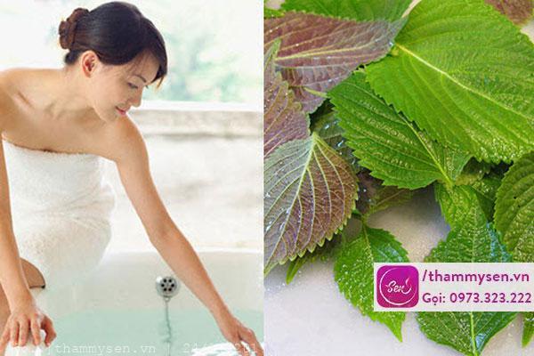 cách làm trắng da bằng lá tía tô