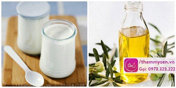 Cách trị mụn bằng dầu oliu cùng với sữa chua không đường Cách trị mụn bằng dầu oliu cùng với sữa chua không đường