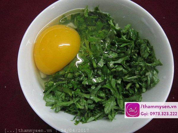 Cách trị mụn bằng ngải cứu trứng gà