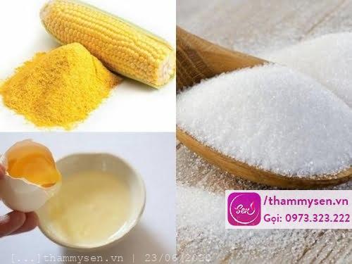 Tẩy ria mép bằng bột ngô với đường