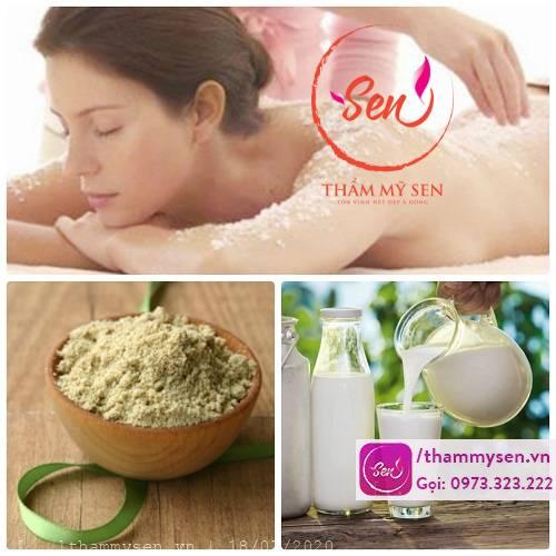 Tắm trắng bằng cám gạo kết hợp với sữa tươi