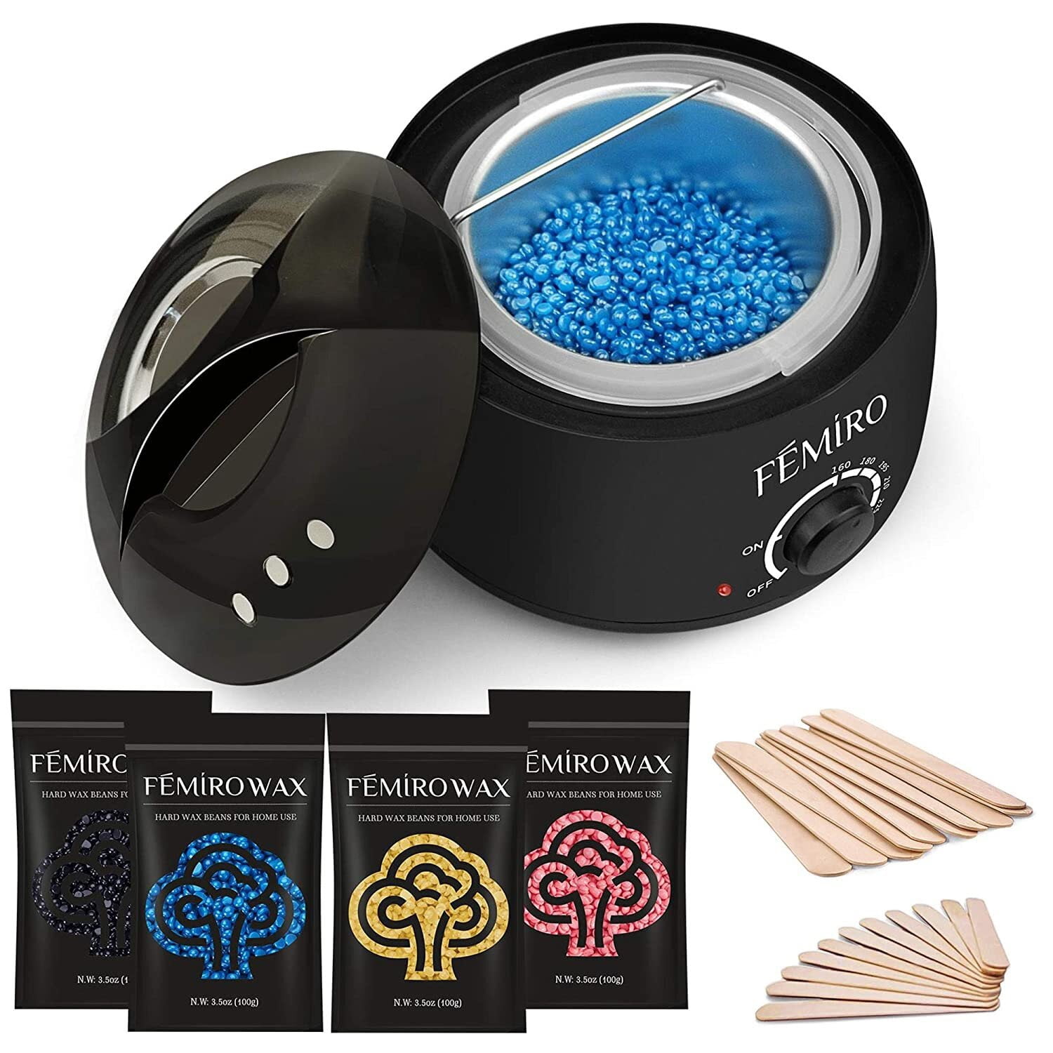 wax-warmer-femiro-hair-remove-home-waxing-kit Tẩy lông tại nhà